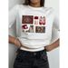 Casual Elegant Simple Fun Design Sense Niche Unique Print Oversize Loose Versatile Pure Cotton Short Sleeve Trendy_ecoleips.com