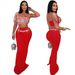 Women's Clothing New Fashion Sling Short Hot Diamond Top With Slim Hip Skirt_ecoleips.com