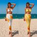 Women's Sexy Solid Color Bikini Set – 3-Piece Beach Swimwear With High-Waisted Bottom & Cover-Up Dress | Tummy Control & Adjustable Straps_ecoleips.com