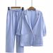 Women's Clothing Long Sleeved Solid Color Large Size Suit Cotton And Linen Suit Loose Two Piece Suit_ecoleips.com