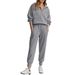 Independent Station European And American Cross-Border Women's New Fashion Half-Zip Sweatshirt Sleeve Long Pants_ecoleips.com