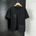 Women's Clothing American Style Loose Fit Short Sleeve T-Shirt Large Pockets Solid Color Patchwork Round Neck Slimming Top Summer_ecoleips.com