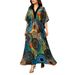 Plus Size Women's Bohemian Beach Vacation Maxi Dress_ecoleips.com