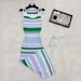 Ice Silk Slim Fit Sleeveless Dress for Women Elegant Light Luxury Color Block Striped Knitted Pullover Summer Autumn New Style_ecoleips.com