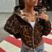 Women's Clothing Autumn Leopard Print Zipper Hooded Long Sleeve Splicing Irregular Waistband Design Street Fashion Sweater Cardigan_ecoleips.com
