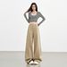 Khaki Straight-leg Jeans For Women, New Autumn/winter 2025, High-waisted, Loose, Slimming, Versatile, Wide-leg,_ecoleips.com
