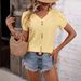 Women's Clothing Women's V Neck Lace Casual Solid Color T Shirt Spot_ecoleips.com