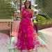 Women's Lightweight V-Neck Sleeveless Printed Dress - Flowy Summer Dress With Elegant Floral Pattern, Breathable Polyester Fabric_ecoleips.com