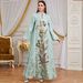Women's Clothing Elegant Long Sleeve Sequin Embroidery Patchwork Arabian Dress Middle Eastern Style High Quality Evening Gown Modest Abaya Dress_ecoleips.com
