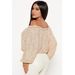 Sequin Off-Shoulder Top – Glamorous Lantern Sleeve Blouse With Stretch Polyester & Embroidered Detailing (S-XXL, Black/Beige)_ecoleips.com