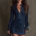 2025 European And American Women's Clothing Independent Site Zipper Lace Patchwork V-Neck Long Sleeve Loose_ecoleips.com