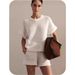 Women's Clothing Summer New Round Neck Hollow Casual Short Sleeved Shirt Shorts Solid Color Sports Two Piece Suit For Girls_ecoleips.com
