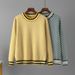 Women's Houndstooth Knitwear Long Sleeve Crew Neck Sweater Autumn Winter Fashion British Style Top Base Layer_ecoleips.com