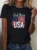 European And American Cross-border Foreign Trade Clothing, Letter Pattern Round Neck Printed Women's Short-sleeve_ecoleips.com