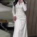 Aria Basics Aria Basics 2024 Spring New European And American Cross-Border Solid Color Slim-Fit Pleated Long-Sleeve High-Waisted Dress_ecoleips.com