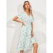 Women S Floral Print Short Sleeve Fashion Fresh Style Long Dress Casual Elegant Ladies Summer Daily Wear Long Dress_ecoleips.com