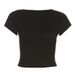 Women's Clothing Spring And Summer New Solid Color Slim Fashion Round Neck Sexy Backless T Shirt Female_ecoleips.com