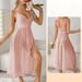 K New Sexy Lingerie Nightclub Sexy V-neck Backless Sleeveless Suspender Dress_ecoleips.com