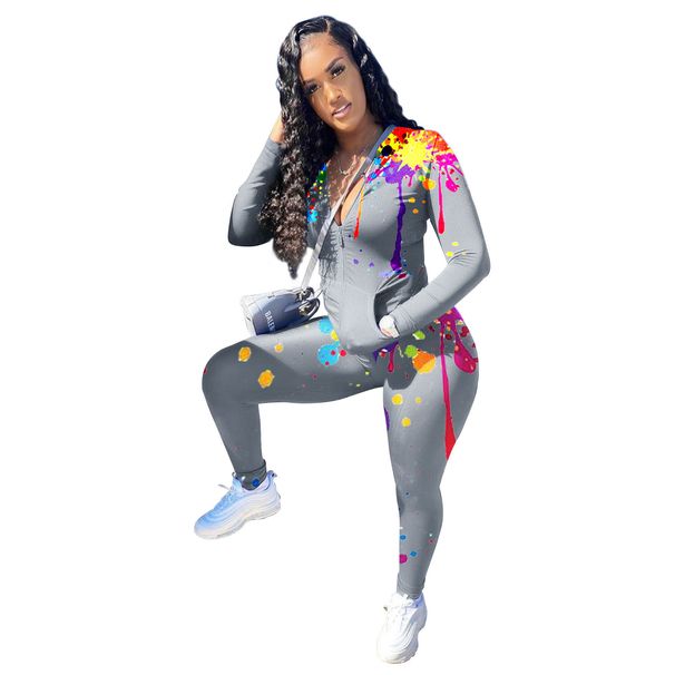 Women's Loose Two-Piece Set Casual Polyester Suit With Pockets Independent Station Inkjet Printed Spring/Autumn Winter Wear_ecoleips.com