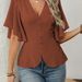 2026 European And American Fashionable Deep V-Neck Solid Color Single-Breasted Waist-Cinching_ecoleips.com