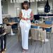Women's Clothing Contrast Color Pockets Fashionable Temperament Elegant Senior Strap Cardigan Vest Trousers Women's Clothing Two Piece Suit_ecoleips.com