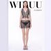 Women's Sexy Fishnet Dress Full Rhinestone Mesh Hot Girl Sheer Fringe Skirt Set For Women_ecoleips.com
