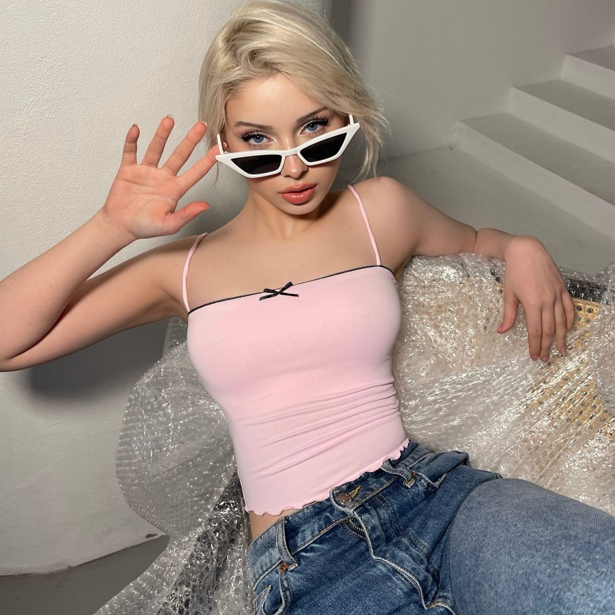 Women's Floral Print Halter Neck Camisole Sexy Tight Fitting Short Top For Spring Summer Autumn_ecoleips.com