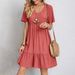 Women's Clothing Summer Elegant Casual Women's Dress Loose Short Sleeved Waist-Cut Out Fashion Trend_ecoleips.com