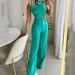 Autumn Women's Fashion Suit Set - Elegant Casual Polyester Pantsuit With Button Details In Black, Green, Sky Blue - S-XXL Size For Office & Daily Wear_ecoleips.com