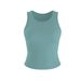 Women's Peach Yoga Vest One Piece Fixed Round Neck Tight Fit Anti-Exposure Sports Vest_ecoleips.com