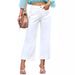 Women's Clothing Loose Slim Wide Leg Straight Pants Washed Jeans Nine Point Pants_ecoleips.com