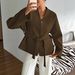 2025 New Cross-Border European And American Casual Vacation Lace-Up Long Sleeve Blazer Women's Autumn Winter_ecoleips.com