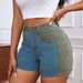 Women's Clothing Elastic Fashion Washed Stitching Hip Lifting Denim Shorts_ecoleips.com