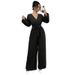 Women's Elegant Casual Bohemian Crossover Jumpsuit V-Neck Pleated European American Style Import Clothing_ecoleips.com