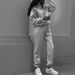 Women's Clothing Autumn Winter Solid Color Long Sleeved Fleece Lined Pullover Sweater And Elastic Waist Jogger Pants Two Piece Set_ecoleips.com