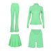 Women's Four Piece Set Slim Fit Elastic Fit Sports Yoga Jacket Flared Pants Shorts Skirt Sportswear_ecoleips.com