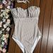 New 2026 Women's Sleeveless One Piece Swimsuit Black White Stripes Sporty Simple Design European American Export Style Swimwear_ecoleips.com