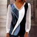 Autumn/Winter V-Neck Loose-Print Lace Blouse With Openwork Details_ecoleips.com
