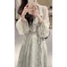 Gentle Floral For Women, 2026 Early Spring New French Style, High-End Waist-Cinching Elegant Fairy Long Dress_ecoleips.com