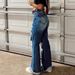 Distressed High-Waisted Stretch Jeans For Women - Comfortable Straight Leg Denim Pants With Button Details_ecoleips.com