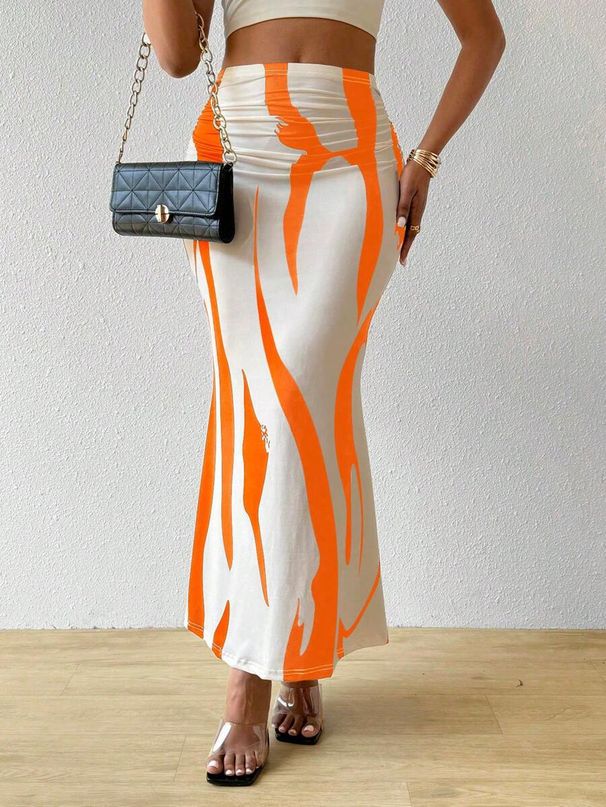 2025 European And American Zebra Pattern Pattern Dress Women INS Trendy And Hot Topic Half-body Tight High-waisted Fishtail Pencil Long Dress_ecoleips.com
