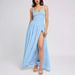 Women's Clothing New Sexy Suspenders U Neck Backless Perspective Chiffon Dress_ecoleips.com