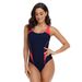 Women's Racing Swimsuit Color Matching One Piece Briefs Tight Fitting Professional Training And Competition Swimwear_ecoleips.com