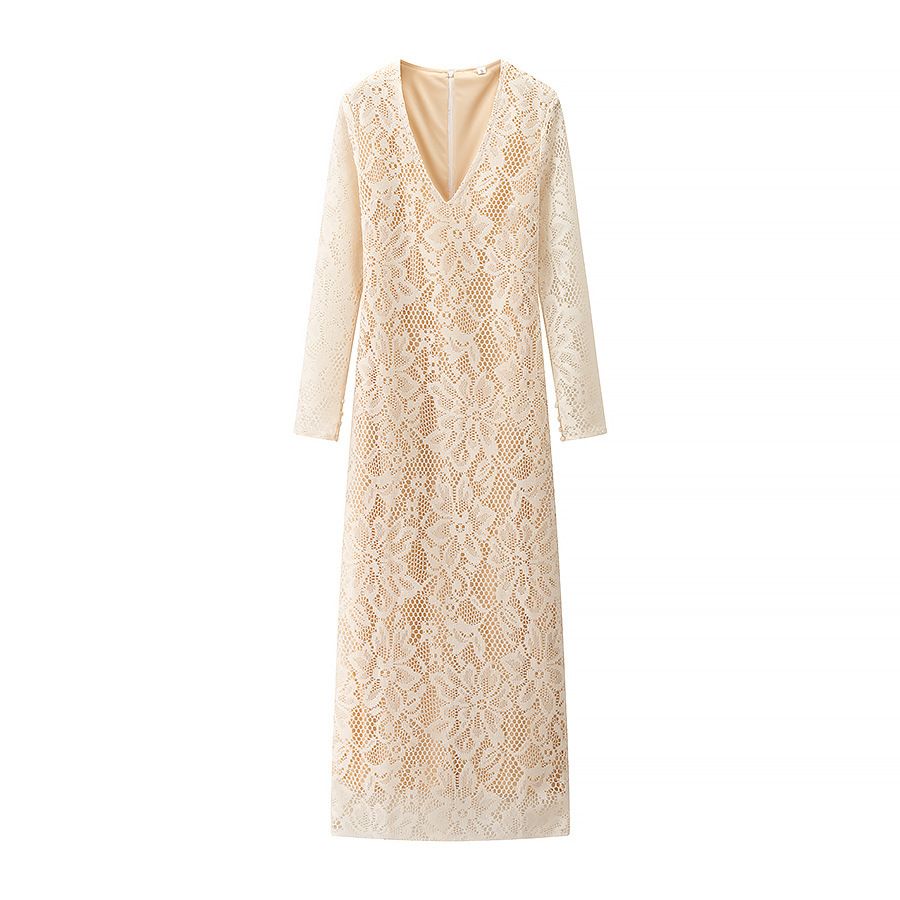 Women's Clothing Real Shot Of New Spring And Autumn Design Lace Dress Temperament Long Hip Skirt Slim Waist Skirt For Women_ecoleips.com