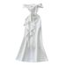 Elegant Dress For Women Light Luxury Celebrity High End Waist Hugging Ruffled Slit Slim Fitting Sleeveless Tube Top Dress_ecoleips.com