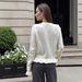Women's Long Sleeved Ruffled Knit Cardigan Autumn/Winter Casual Solid Color Sweater Single Breasted European American Style_ecoleips.com
