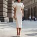 Women's Ruffled Sleeve Slim Fit Bodycon Dress mid Length Pencil Skirt European American Style for Commuting And Banquets_ecoleips.com