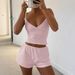 Women's Clothing Breathable Yoga Set - Strappy Sports Bra & High-Waisted Shorts For Women_ecoleips.com