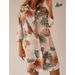 Elegant Fashion Print Lapel Single Breasted Cardigan Dress Women Casual Party Office Dress Ladies Elegant Daily Wear Dress_ecoleips.com