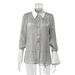 Women's Clothing Autumn Retro Patchwork Lapel Thin Sheer Blouse Casual Elegant Fashion Top For American Style_ecoleips.com
